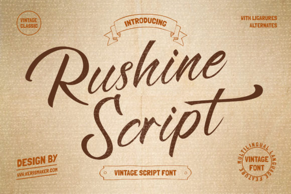 Rushine: A Vintage Calligraphy Font for Modern Design